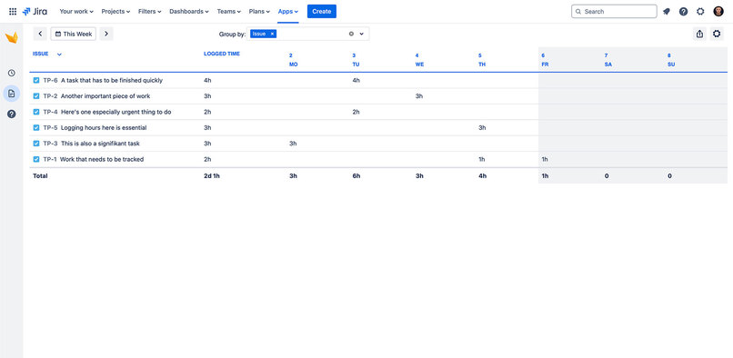 Simple Timesheet Export for Jira – screenshot 3