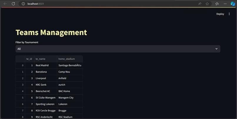 SLIM - Soccer League Integrated Managament (CRUD Hack) – screenshot 3
