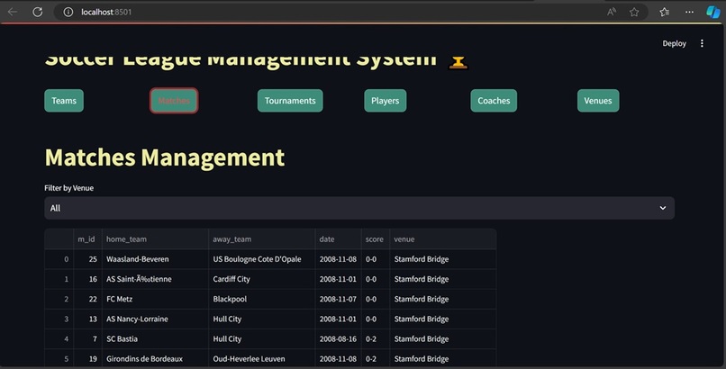SLIM - Soccer League Integrated Managament (CRUD Hack) – screenshot 5