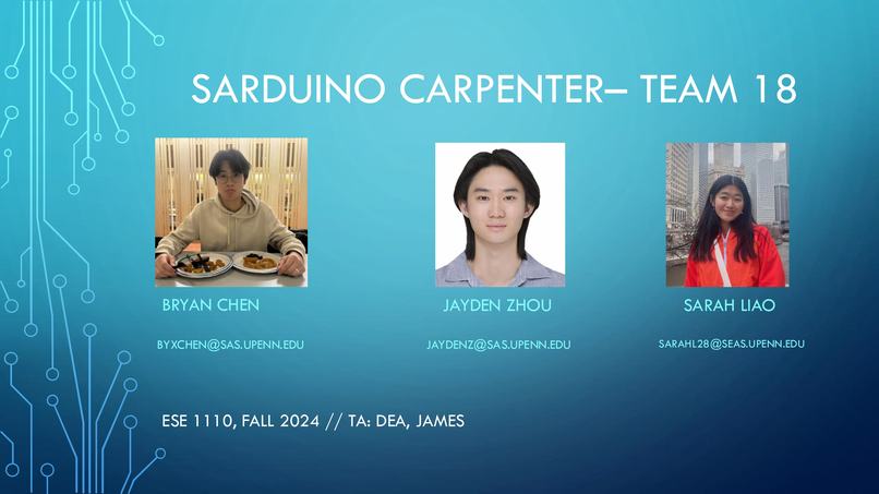 ESE 1110, Team 18, Sarduino Carpenter – screenshot 1