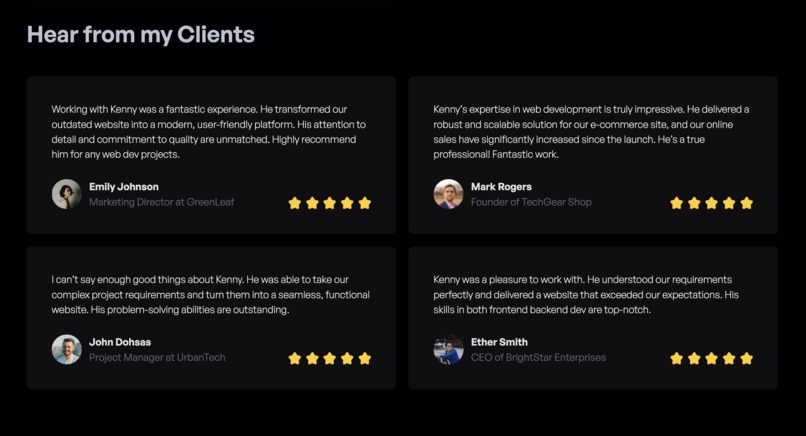 Kenny's Portfolio – screenshot 4