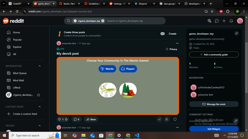 The Mantis and Player Explore Game – screenshot 1