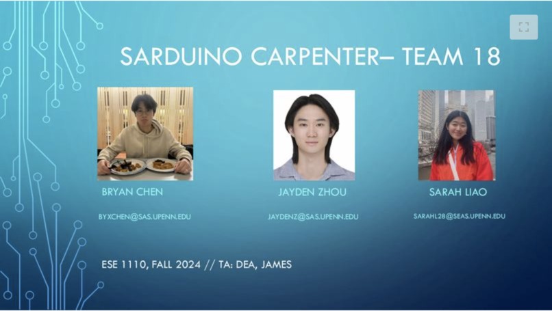 Team 18 - Sarduino Carpenter – screenshot 1