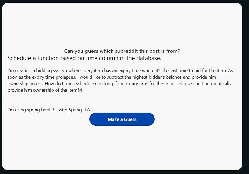 guess the subreddit – screenshot 1