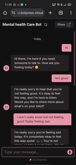 Mental Health Assistance Chatbot – screenshot 1