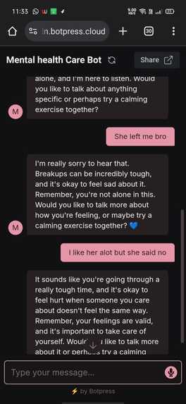 Mental Health Assistance Chatbot – screenshot 3