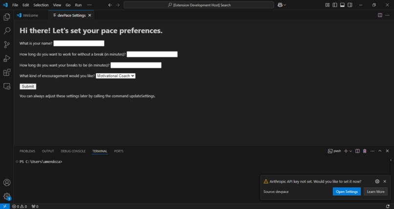 devPace – screenshot 1