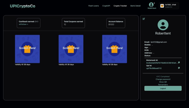 The Crypto UPI – screenshot 2