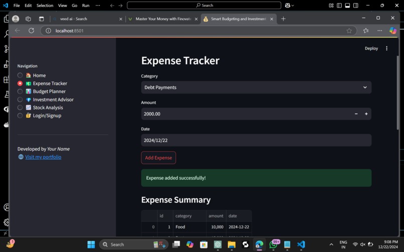 Finovate:Smart Budgeting and Investment Advisor – screenshot 6