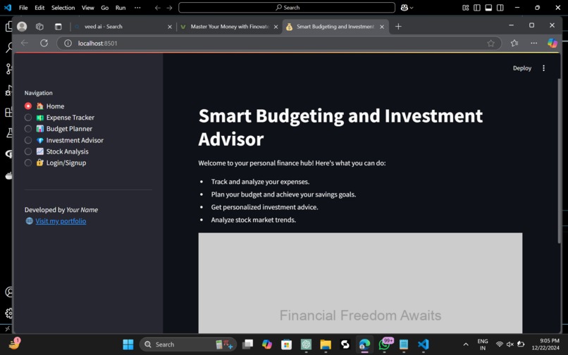 Finovate:Smart Budgeting and Investment Advisor – screenshot 2