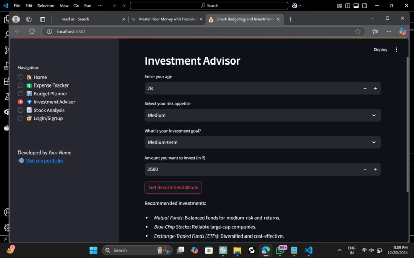 Finovate:Smart Budgeting and Investment Advisor – screenshot 8