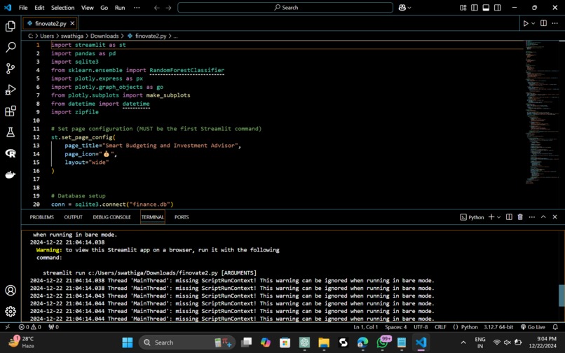 Finovate:Smart Budgeting and Investment Advisor – screenshot 1