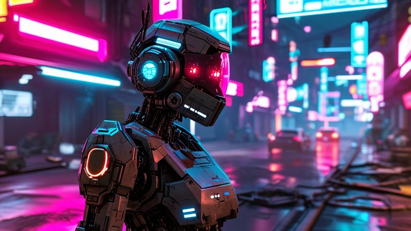 NeonDroids Cyberpunk Street Live AI-agents Amazon Q Devs – screenshot 4