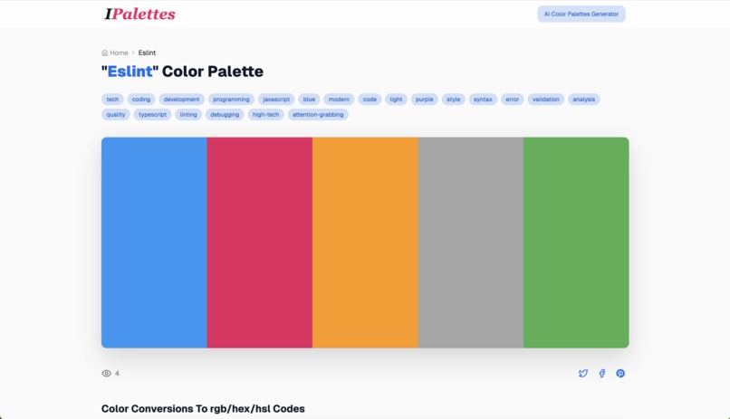 IPalettes - The Ultimate AI Color Palettes Generator – screenshot 2