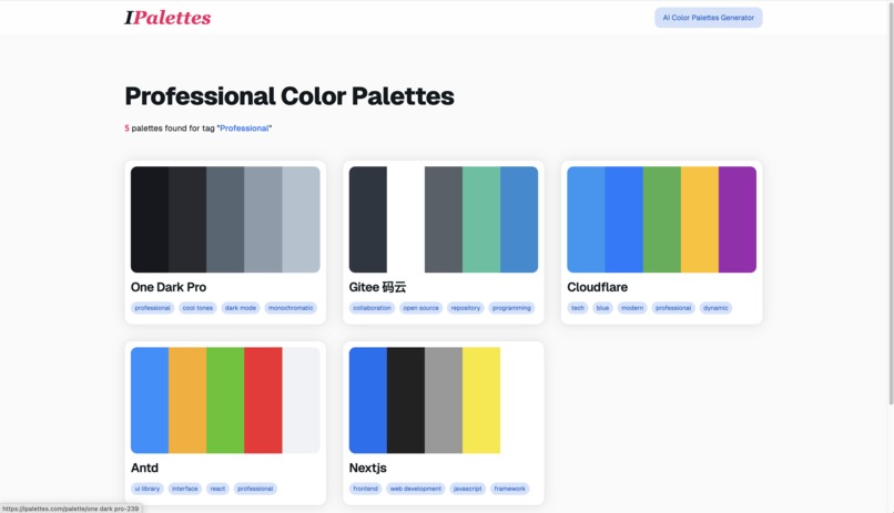 IPalettes - The Ultimate AI Color Palettes Generator – screenshot 6