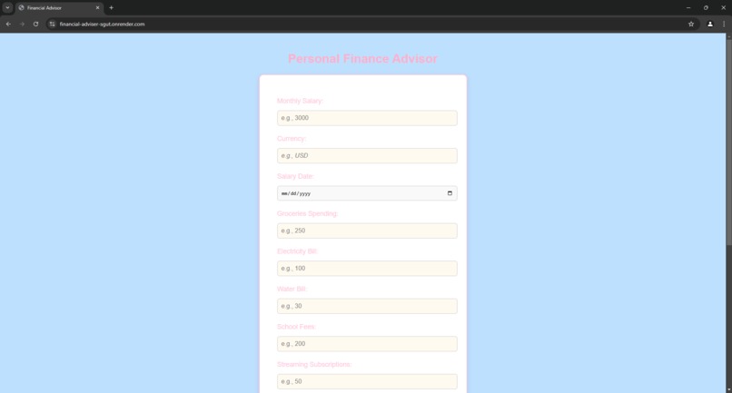 Personal Finance Advisor – screenshot 1