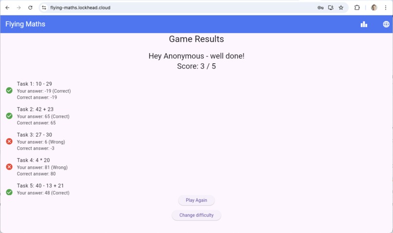 Flying Maths – screenshot 4