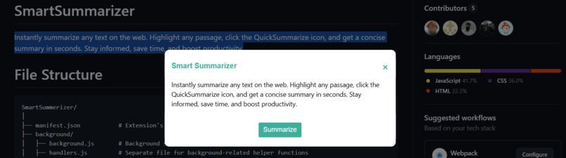 SmartSummarizer – screenshot 1