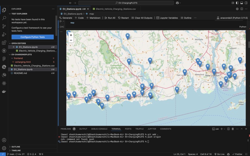 EV Charging Plots using Folium – screenshot 2
