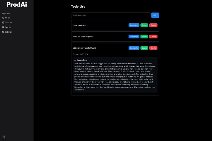 ProdAI – screenshot 3