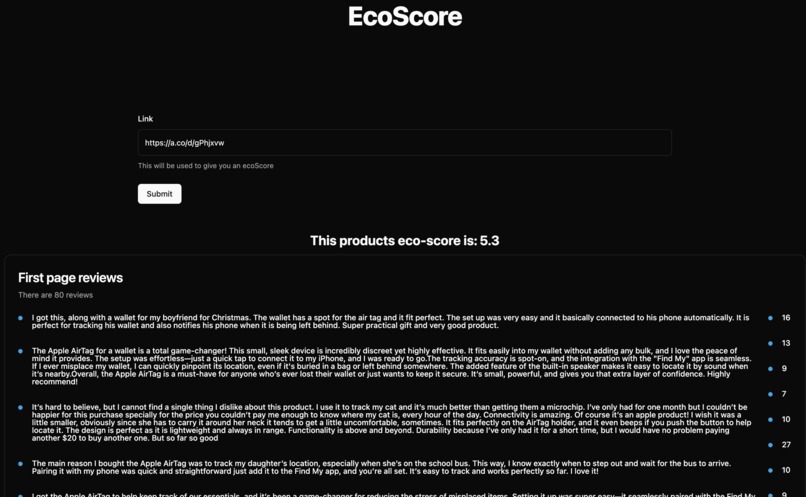 EcoScore – screenshot 1