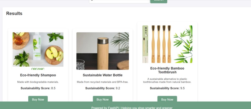 Sustainable shopping assistant – screenshot 2