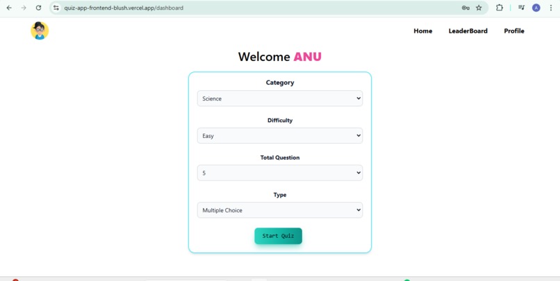 quiz-app – screenshot 2