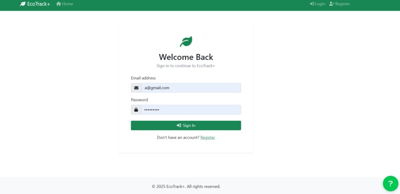 EcoTrack+ – screenshot 2