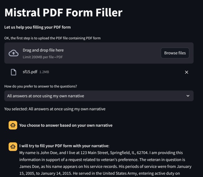 Mistral PDF Form Filler – screenshot 1