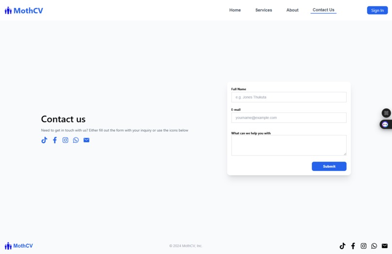 Moth CV – screenshot 2