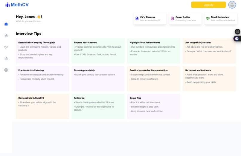 Moth CV – screenshot 5