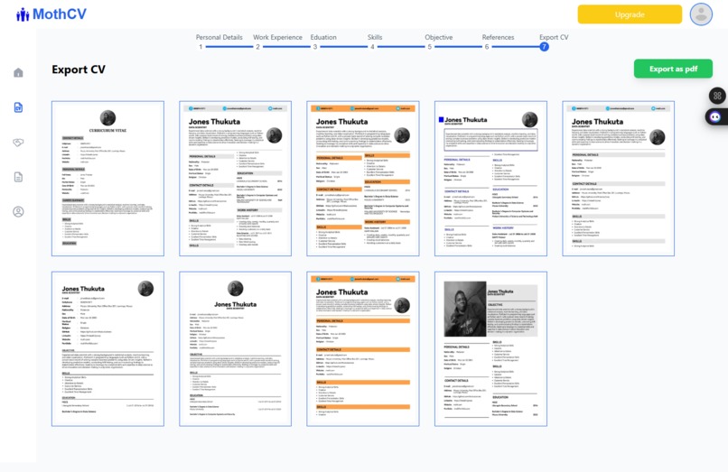 Moth CV – screenshot 8