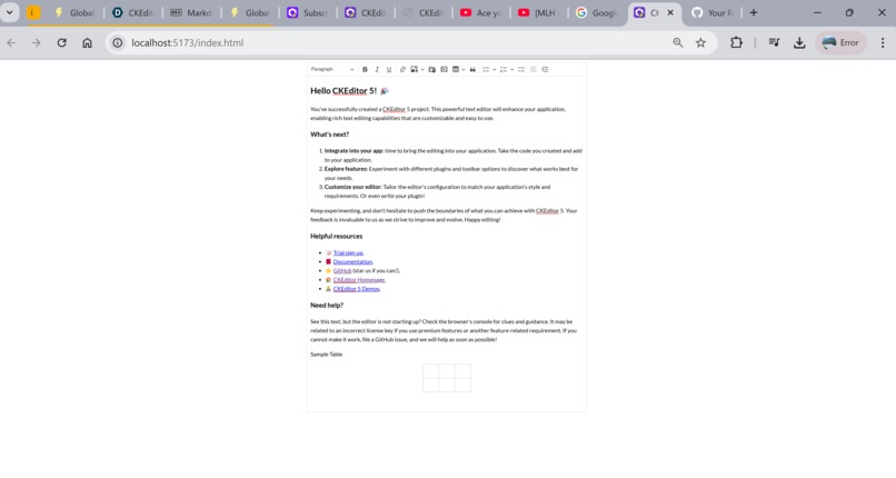 CKEditor Challenge 2 – screenshot 1