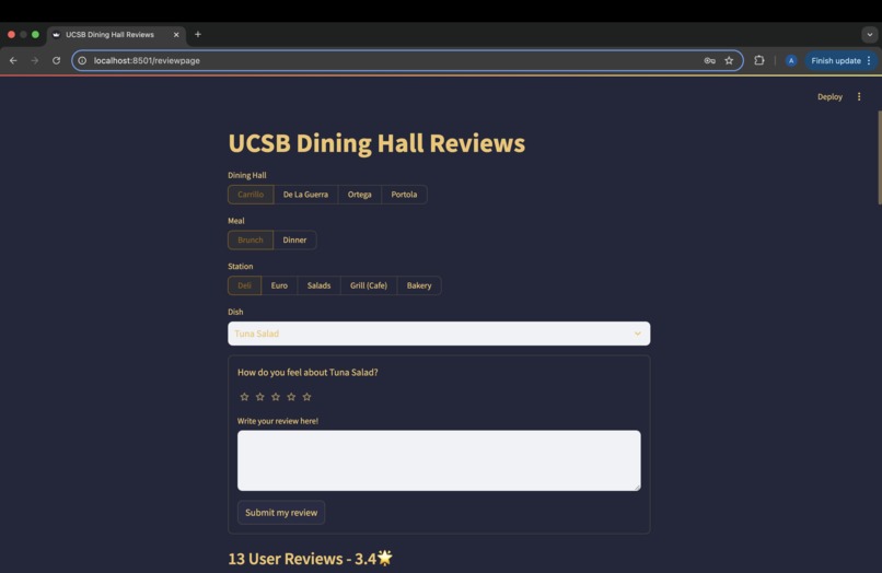 UCSB Dining Commons Ratings – screenshot 4