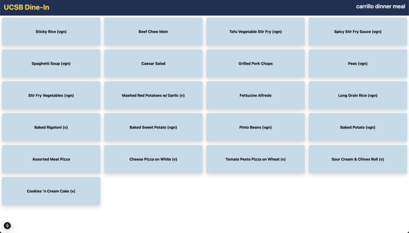 UCSBDine-In – screenshot 2