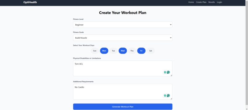 OptiHealth – screenshot 2