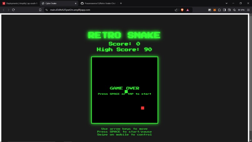 Retro-Snake-Challenge – screenshot 1