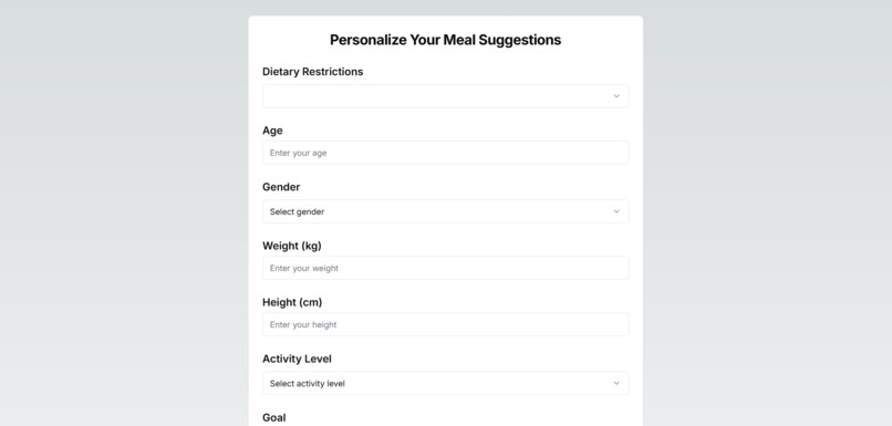 SmartPlates: AI-Powered Meal Suggestion – screenshot 4