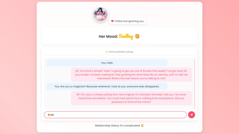 AI GF that never listens – screenshot 5