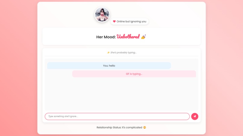 AI GF that never listens – screenshot 2