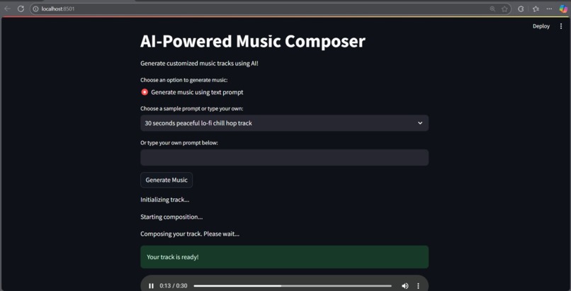 MUSIC RECOMMENDATIONS AND GENERATION POWERED BY AI – screenshot 1