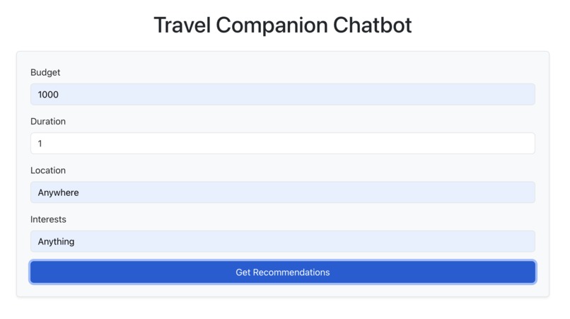 Travel Companion ChatBot – screenshot 1