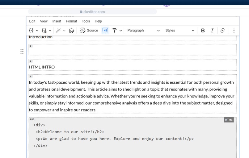 CKEditor 1.0 – screenshot 1