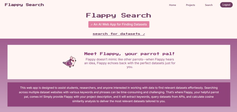 Flappy Search: AI for Finding Datasets – screenshot 1