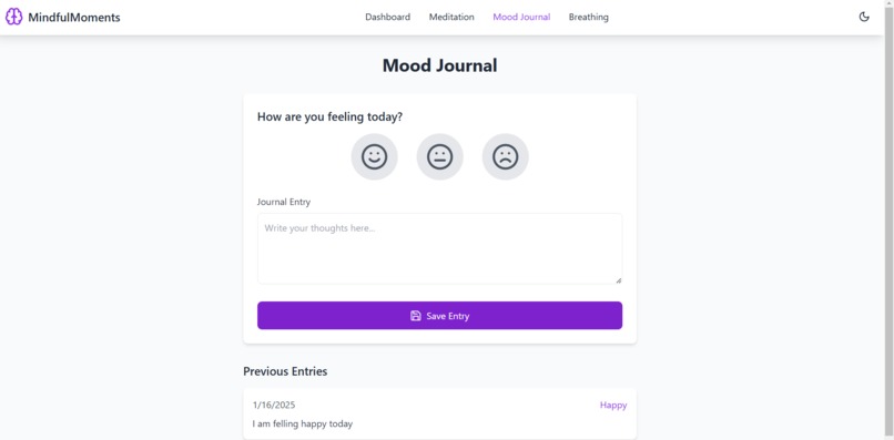 MindfulMoments - A Mental Wellness Application – screenshot 1