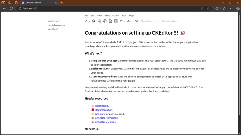 CKEditor Starter - Classic Editor – screenshot 1