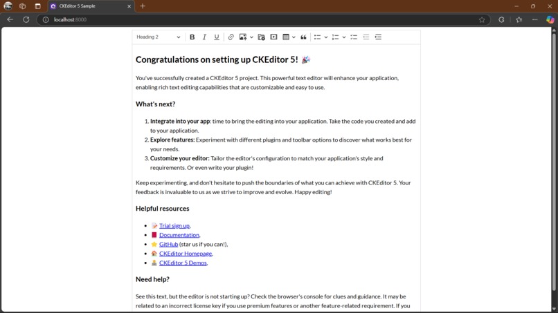 CKEditor Starter - Classic Editor – screenshot 2