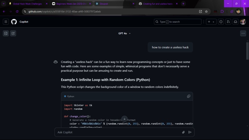 github copilot – screenshot 1