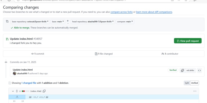'First open source contribution' – screenshot 1