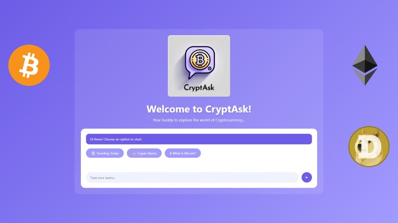 CryptAsk- a cryptocurrency chatbot – screenshot 1